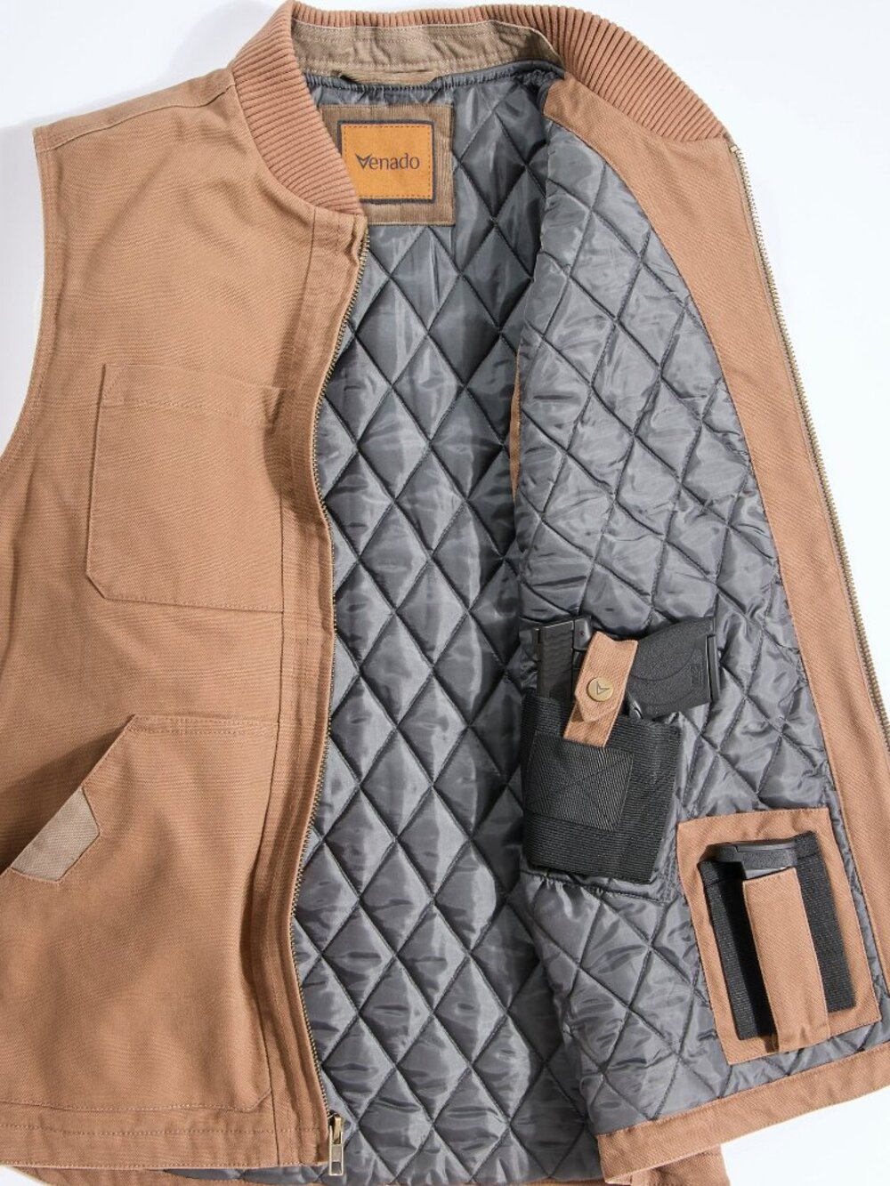 Concealed Carry Canvas Vest - Brown | XLT